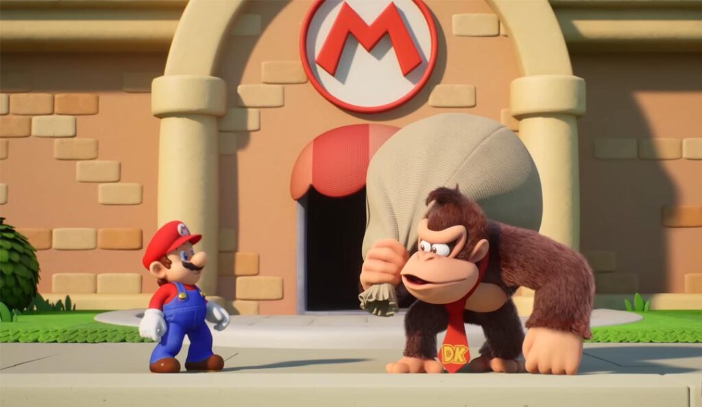 Mario face the Donkey Kong and start levels
